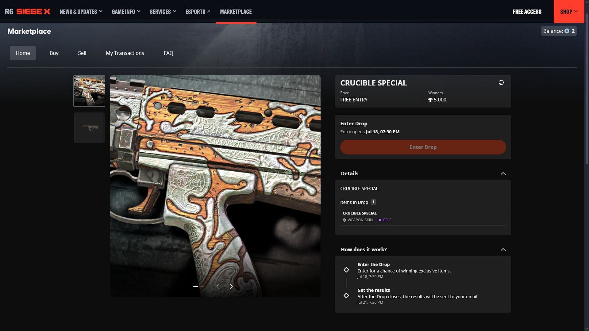 New L85A2 cosmetic titled Crucible Special (Image via Ubisoft)